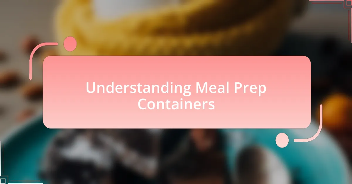 Understanding Meal Prep Containers